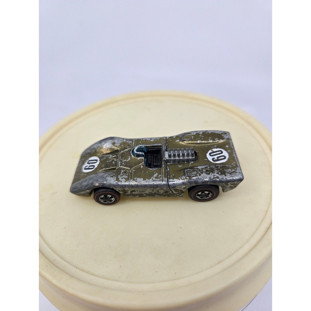 Vintage 1969 Hot Wheels Redline Ferrari 312P Olive Gold US Base Playworn